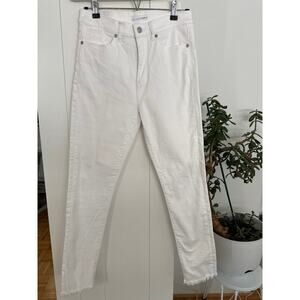 Loft The Skinny Raw Hem White Jeans, 26/2 NWOT
